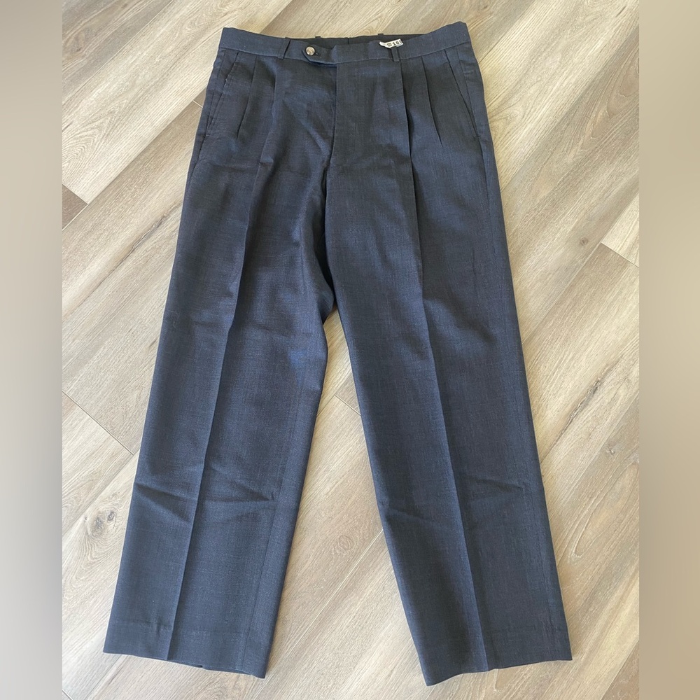 Cordovan & Grey 100% Virgin Wool Grey Dress Office Career Pants Trousers 36X30